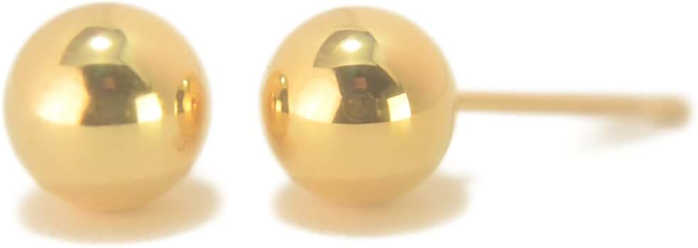 K18 6mm ボール ピアス 18金　丸玉ピアス Amazon | 【18金ピアス】丸玉ピアス 6mm イエローゴールド